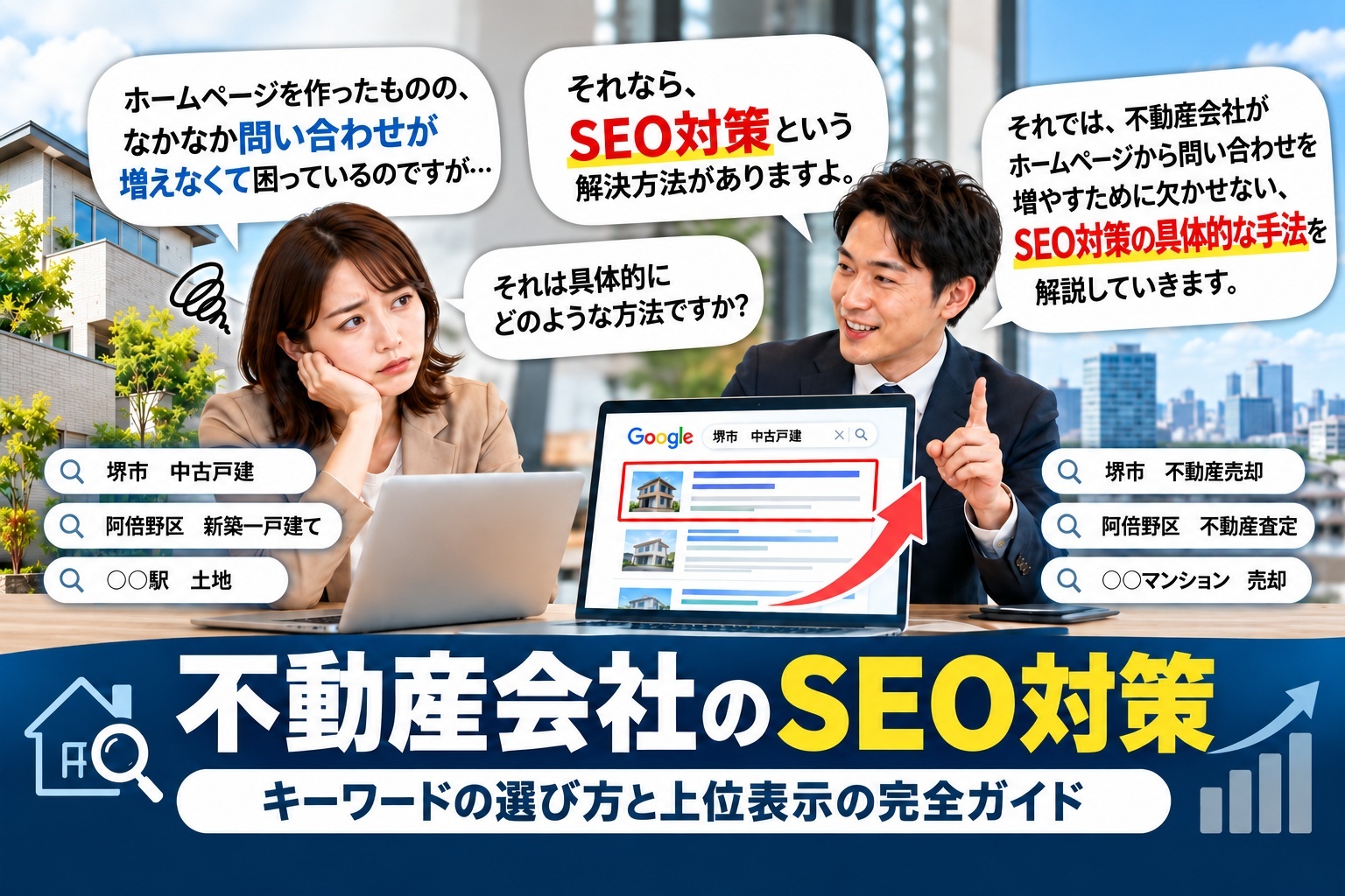 【不動産会社のSEO対策】選ぶべき検索キーワードと上位表示対策の完全マニュアル